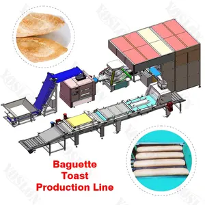 Máquina para hacer pan de Baguette francés relleno completamente automático comercial de alta eficiencia, línea de producción de pan tostado