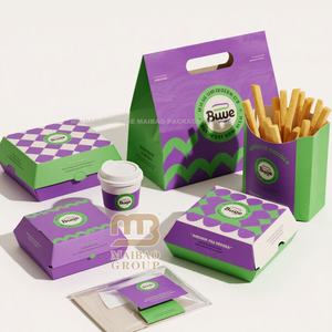 Caja de papel desechable para almacenamiento de comida rápida, cajonera personalizada para pollo, fritos y hamburguesas - Product Image 1