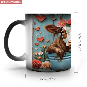 Magic Color Changing <b>Ceramic</b> <b>Mug</b> 11oz Frosted Black Heat Sensitive Daily Use Cup - Product Image 1