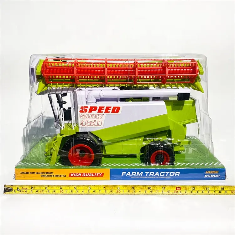 Vente chaude enfants jouet voiture inertie grande simulation agriculteur véhicule tracteur moissonneuse transport remorque jouet