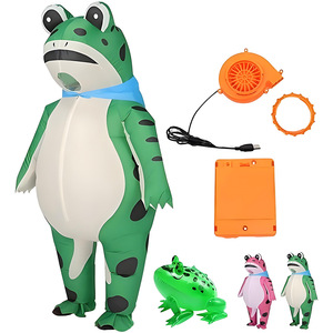 <b>Inflatable</b> Frog Costume Full Body Adult PVC Suit With Blower And Battery Box For Halloween Party Role Playing - Product Image 1