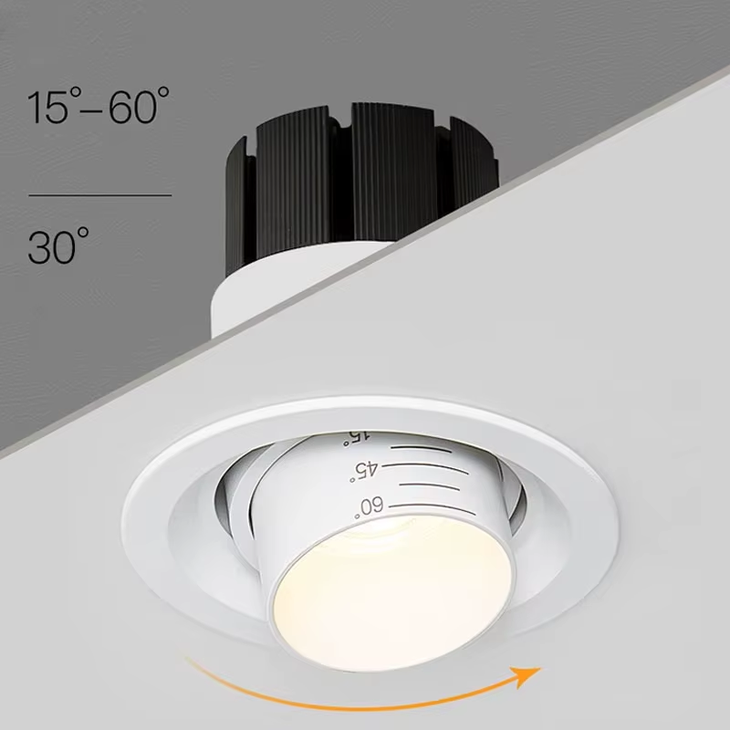 Регулируемый угол луча встраиваемый cветодиодный Светильник Downlight с помощью светодиодов светодиодный потолочный прожектор 3000K Cct Светодиодная лампа направленного света