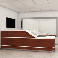 Comptoir en pierre sur mesure réception spa blanc attrayant lumières LED conception de bureau de réception de salon de coiffure