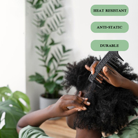 Ensemble de 3 peignes à cheveux avec logo personnalisé, peigne de coiffure de haute qualité, peigne antistatique en plastique à queue de rat