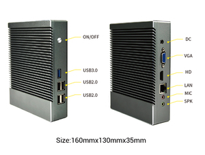 Sharerdp低コストX6620 X86 J1900 8 COMポートイーサネットファンレスインダストリアルコントロールミニPCコンピュータ米国シリアルパラレルポート新品 - Product Image 3