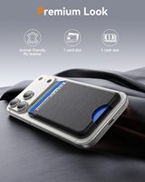 Leren slanke magnetische MagSafe 5 kaarthouder met 1 kaartsleuf en 1 geldvak, zwart, telefoonserie portemonnee
