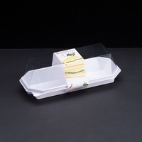 Boîte à emporter octogonale longue en plastique PET transparent pour desserts