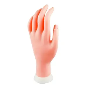 Hochwertiges biegbares weiches Silikonfingern Nagelkunst-Handmodell flexibles bewegliches Kunstnageltraining-Hand