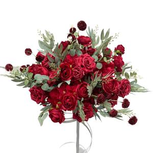 Boule de fleurs artificielles pour arrangements floraux de mariage, décoration florale pour fêtes à domicile, fleurs de table roses blanches pour toile de fond - Product Image 5