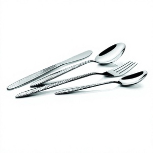 มีดส้อมช้อนเพรียวบาง4ชิ้นช้อนเด็กช้อนสแตนเลสสีเงินขายส่ง - Product Image 1