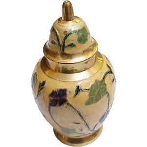 PARIJAT HANDICRAFT Urne funéraire en laiton pour cendres humaines pour enterrement ou niche au cimetière funéraire - Product Image 2