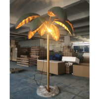 Lampadaire LED moderne en fer et résine, motif feuille de palmier, pour hôtels, villas, restaurants, projets d'ingénierie, à intensité variable, température de couleur multiple