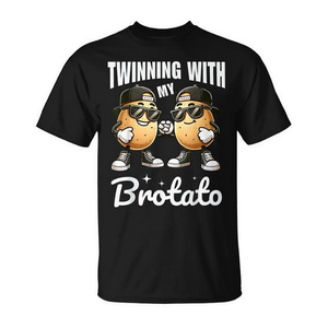 Camiseta Twinning With My Brotato con diseño divertido de hermano patata, unisex, talla para adultos - Product Image 2