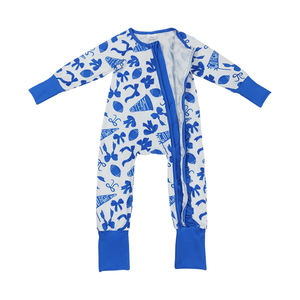 RTS vente en gros de barboteuse d'automne à manches longues avec nœud de football pour bébé fille vêtements de printemps et d'automne - Product Image 2
