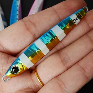 Luminous Fishing Lure Squid Hook Speed Jigging 30g Metal Casting Tungsten Head Ocean Jig Lure