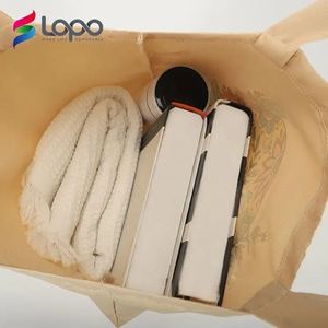 Listo para enviar Stock Precio al por mayor RTS Premium White <span class=keywords><strong>Economy</strong></span> Fashion Women Large Size Sublimation Ladies Tote Bag - Product Image 3