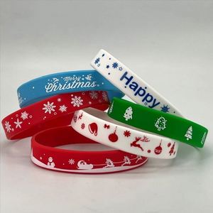 Bracelet en silicone sportif personnalisé pour Noël, bracelets en caoutchouc personnalisés avec logos et informations - Product Image 2