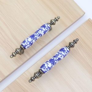 <span class=keywords><strong>Tiradores</strong></span> y pomos de cerámica florales azules antiguos orientales <span class=keywords><strong>para</strong></span> armarios y <span class=keywords><strong>cajones</strong></span> de estilo chino - Product Image 3