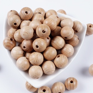 Promoción de Cuentas de Madera de Haya de 10 mm Libres de BPA para la Fabricación de Joyas, Manualidades, Accesorios para Bebés y Dentición - Product Image 1