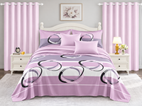 Ensemble de literie 8 pièces pour lit Queen/King, imprimé moderne, drap-housse, drap plat et rideaux assortis – Vente en gros