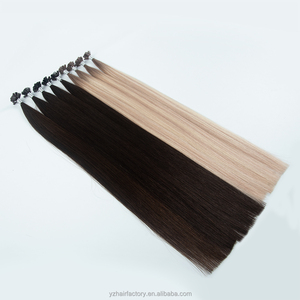 ต่อผมหยิกคุณภาพสูง Yuanzhen แบบ V Tip ผมรัสเซียแบบ Double Drawn ต่อผมแบบ V Tip ด้วยเคราติน - Product Image 4