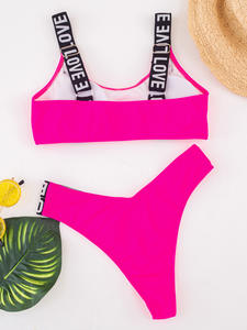 Dames Singels Splicing Split Badpak Set Bikini Beachwear Fitness Badmode (Oud) - Product Image 6