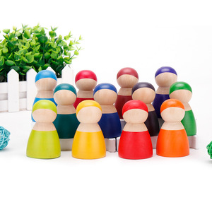 Montessori Éducatif Grande Taille 12 pièces Pont Arc-En-Ciel Jouet Enfants Intelligents En Bois Blocs De Construction Colorés - Product Image 5
