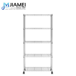 Nouvelle étagère métallique mobile à 5 niveaux, prix <span class=keywords><strong>direct</strong></span> usine 2026, unité de rangement robuste en fil métallique, étagère de stockage métallique - Product Image 5