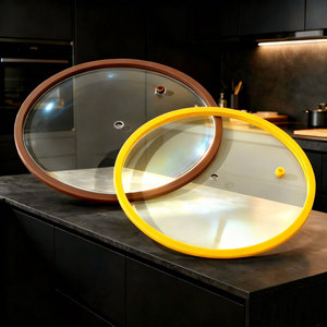 Glass <b>Lid</b> With Silicone Edge 16-32Cm Oval Or Square Tempered Glass Cookware Cover For <b>Pots</b> And Pans - Product Image 2