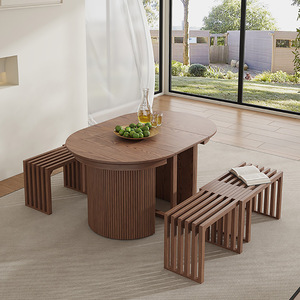 <span class=keywords><strong>Table</strong></span> à manger ovale télescopique réglable en bois massif, <span class=keywords><strong>3</strong></span> <span class=keywords><strong>mètres</strong></span>, haut de gamme, hôtel, villa, antique, mobilier de salle à manger pour 10 personnes - Product Image 4