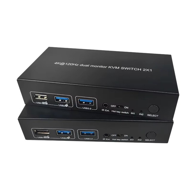8K@60Hz 4K@120Hz HDMI USB2.0 KVM Switch 2 Port Dual Monitor Extended Display KVM Switcher