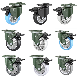 YTOP 4 Zoll Schwerlast-Gummi-Schwenkrolle mit Bremsen Hohe Tragfähigkeit Manganstahl Industriewagen-Rolle - Product Image 4