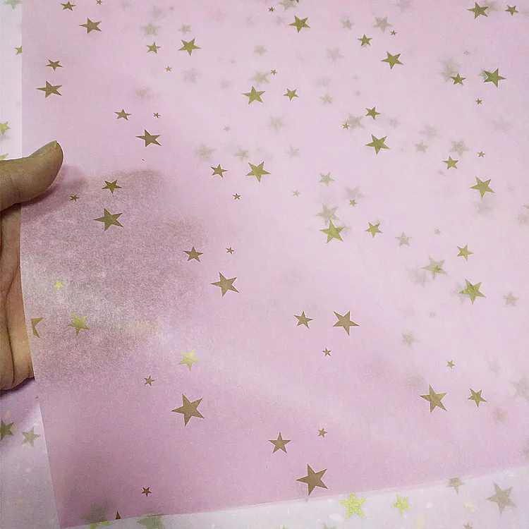 Kunden spezifischer Druck weiß rosa schwarz Seidenpapier Gold Metallic Verpackung Seidenpapier gemustertes Seidenpapier zum Verpacken von Kleidung