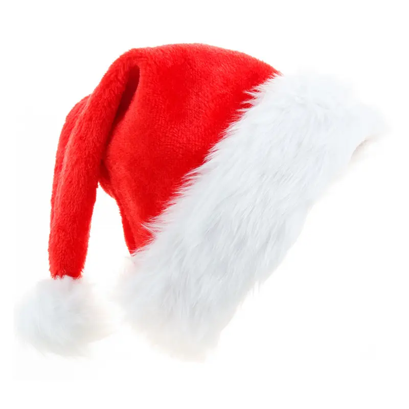 Custom New Year 2022 Festival Party Holiday Decorate Bulk Christmas Santa Hats Adults Kids Classic Red Xmas Hats