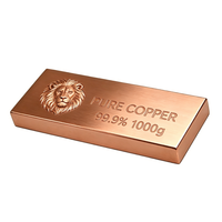 Offre Spéciale : Barre de Cuivre Pur Personnalisable 1kg, 99,9% Pure, pour Investissement, Barre Plate en Cuivre
