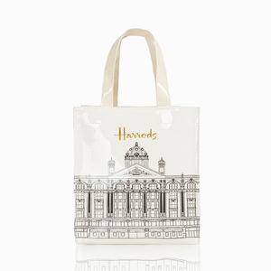 Moda impermeable de alta calidad logotipo personalizado impresión bolso de PVC Harrods Tote bolsa de compras - Product Image 2