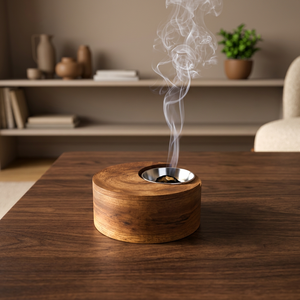 Quemador de Incienso de Madera, Difusor Aromático de Sándalo, Diseño Redondo Hecho a Mano para Aromaterapia, Uso en Todas las Estaciones, Decoración para Ramadán y Eid - Product Image 1
