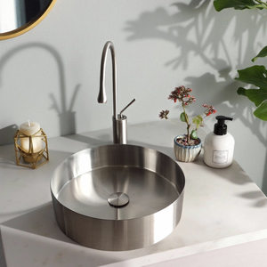 <span class=keywords><strong>Lavabo</strong></span> de Encimera <span class=keywords><strong>Circular</strong></span> Grande de Acero Inoxidable 304 para Hotel, KTV, Villa, Casa de Huéspedes - Product Image 2