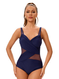 European American <b>Women's</b> Stylish Solid Pattern Print Cut-Out Back Design Eco-Friendly Breathable Fitness <b>Swimwear</b> <b>Sexy</b> Plus - Product Image 3