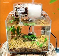 Aquarium de bureau en acrylique ultra-transparent de marque YGL, personnalisable (couleur, logo, taille) pour maison et bureau - Vente en gros
