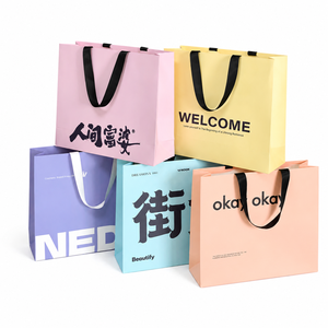 Bolsa de Papel con Logotipo Impreso Personalizado, Bolsas de Papel de Lujo para Compras de Ropa, Bolsa de Regalo Reciclable con Cinta de Lazo - Product Image 5