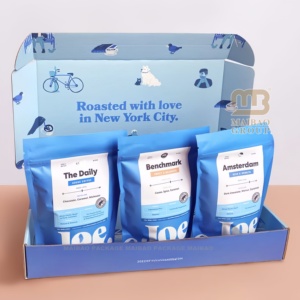 กล่องกระดาษลูกฟูกแข็งลายพิมพ์วัสดุรีไซเคิลสำหรับกาแฟซูชิ - Product Image 2