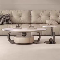 Ensemble de tables basses de salon en pierre, design minimaliste de luxe moderne, style italien créatif et simple, en vente