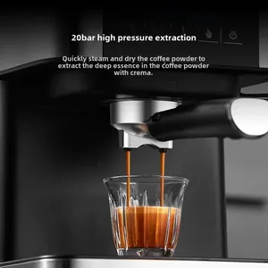 Machine à café expresso portable 20 bars de style italien en acier inoxydable avec mousseur à lait pour expresso, latte, mocha - Product Image 3