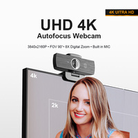 Anywii 4K 2K Webcam con micrófono Autofocus Mini Cámara USB Full HD para PC Mac Laptop CMOS Sensor de Imagen 1 año de garantía