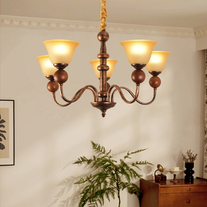 Lámpara Colgante de Hierro Forjado LED de Estilo Retro Americano, Lujosa y Atmosférica, para Sala de Estar, Restaurante, Dormitorio, Villa, Hotel, Cafetería - Product Image 2