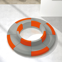 Ensemble de canapés modulaires incurvés |   Sièges de salon commerciaux colorés pour bureaux