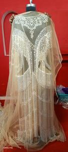 High Quality Handmade Front Back Panels From India Hand Embroidered Zircon <b>Beads</b> Lace <b>Garments</b> Decoration Direct Export Supplier - Product Image 6