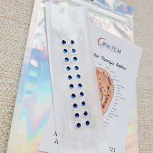 Personalizado 24 chapado en oro colorido Arco Iris cristal negro tira oreja semillas acupuntura pasta para oreja puntos auricular terapia - Product Image 2