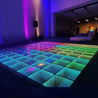 Achetez maintenant : Dalles LED de piste de danse à capteur magnétique, indice de protection IP67, éclairage RGB activé par le son, contrôle DMX512, taille personnalisée pour mariage